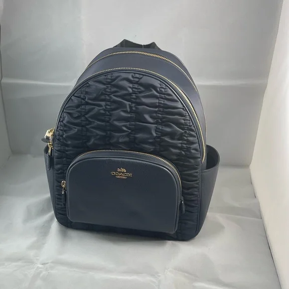 Coach Court Bawck Ruching Black Midnight / Gold - Picture 8 of 11